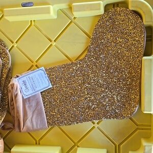 Gold Christmas stockings